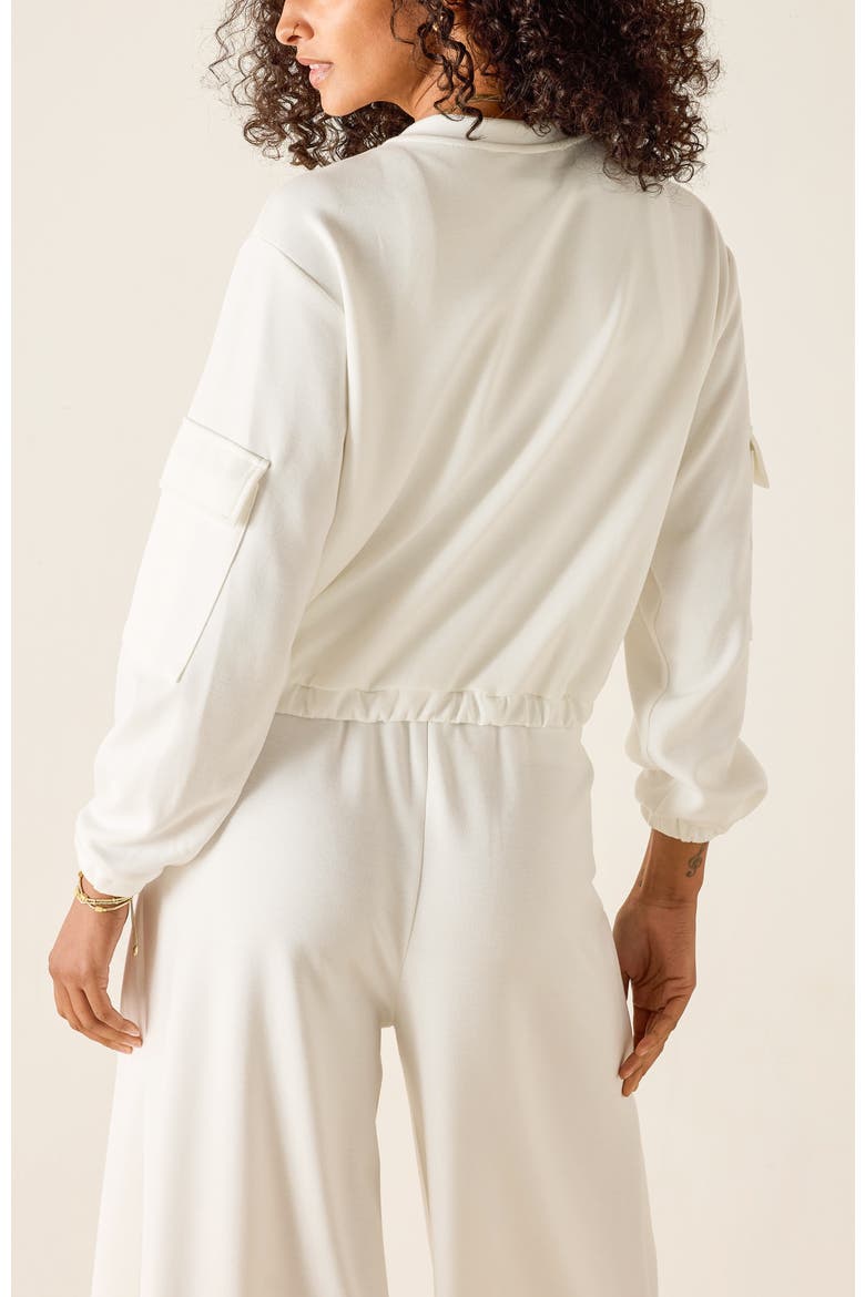 Simone Cargo Crewneck Sweatshirt, Alternate, color, White