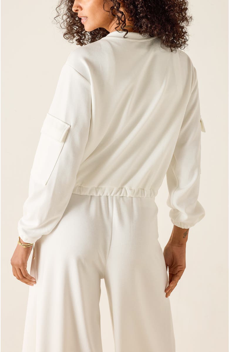 Voyageur by MERSEA Simone Cargo Crewneck Sweatshirt, Alternate, color, White