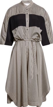 3.1 Phillip Lim Mixed Media Tie Waist Midi Dress