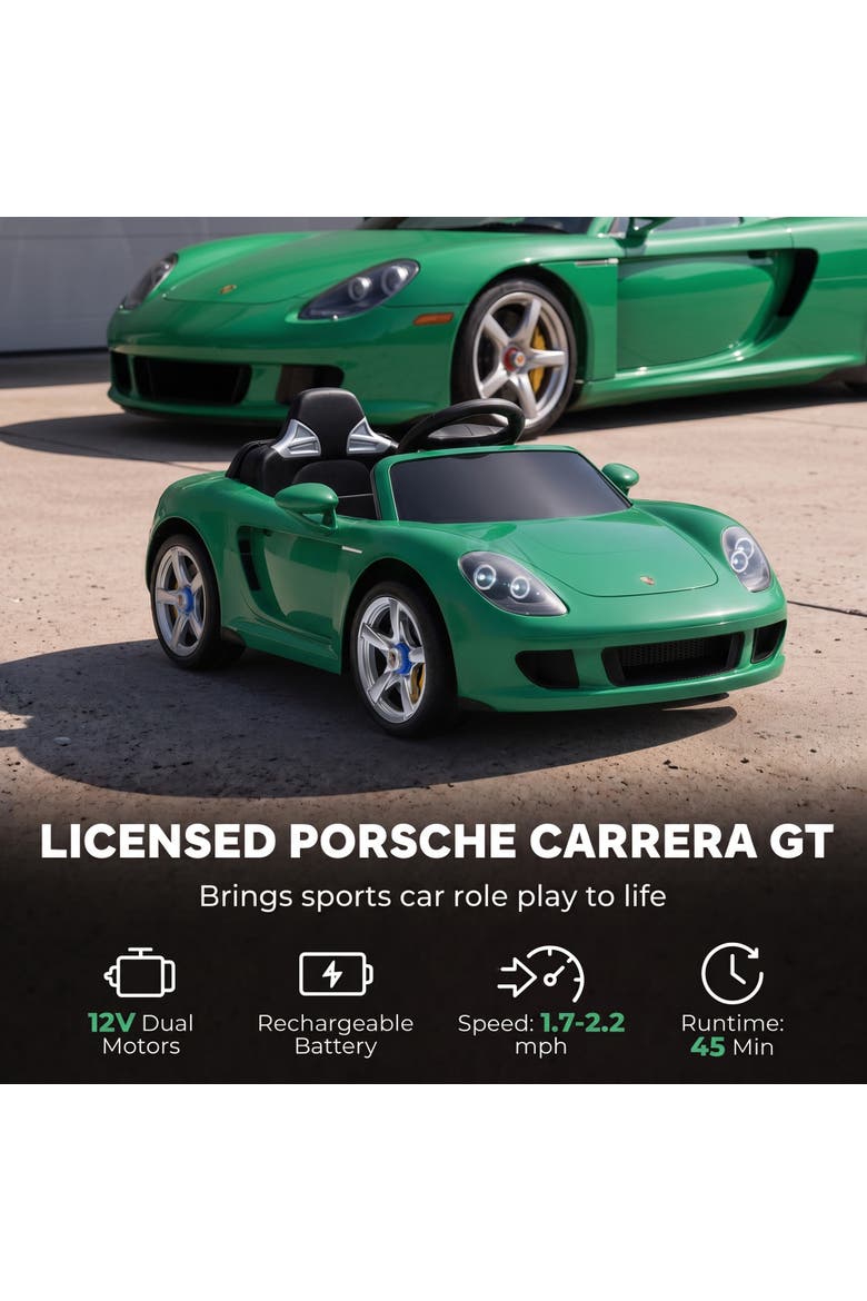 Licensed Porsche Carrera GT Electric Ride On Car, Alternate, color, Green