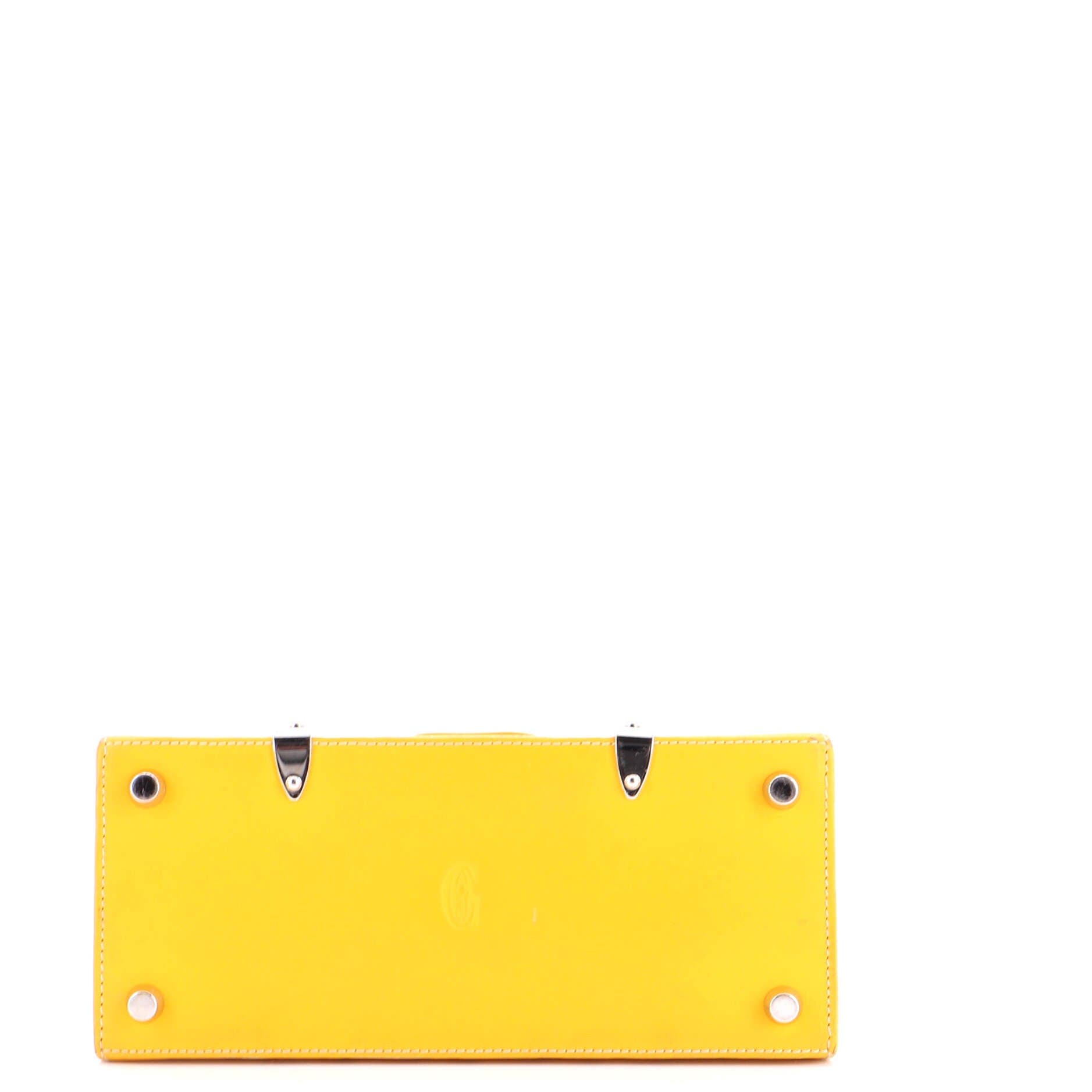 Pre-Owned Goyard Structured Saigon Top Handle Bag Coated Canvas with Leather Mini, Alternate, color, Yellow