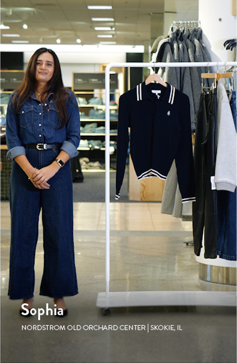 Cable Tipped Long Sleeve Polo Sweater, sales video thumbnail