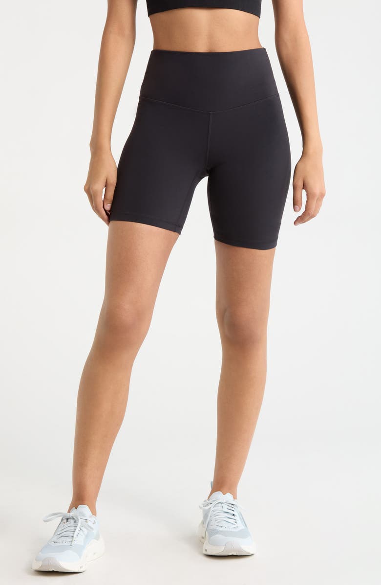 Zella Studio Luxe Bike Shorts, Main, color, Black