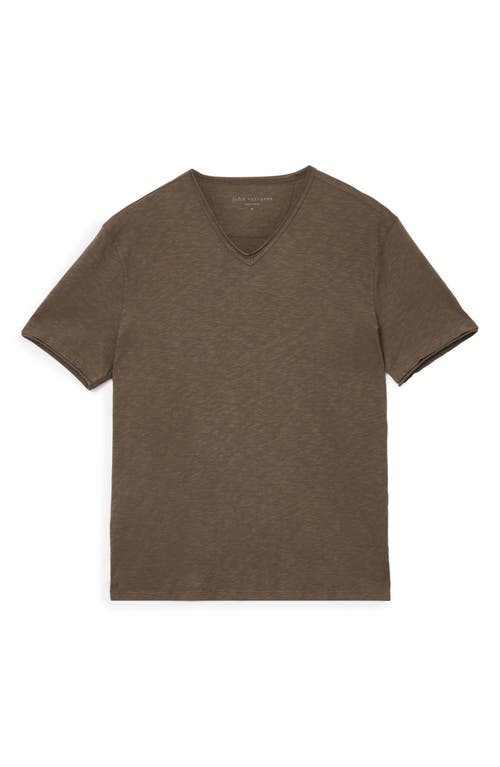 John Varvatos Miles Slub Organic Cotton T-shirt In Brown
