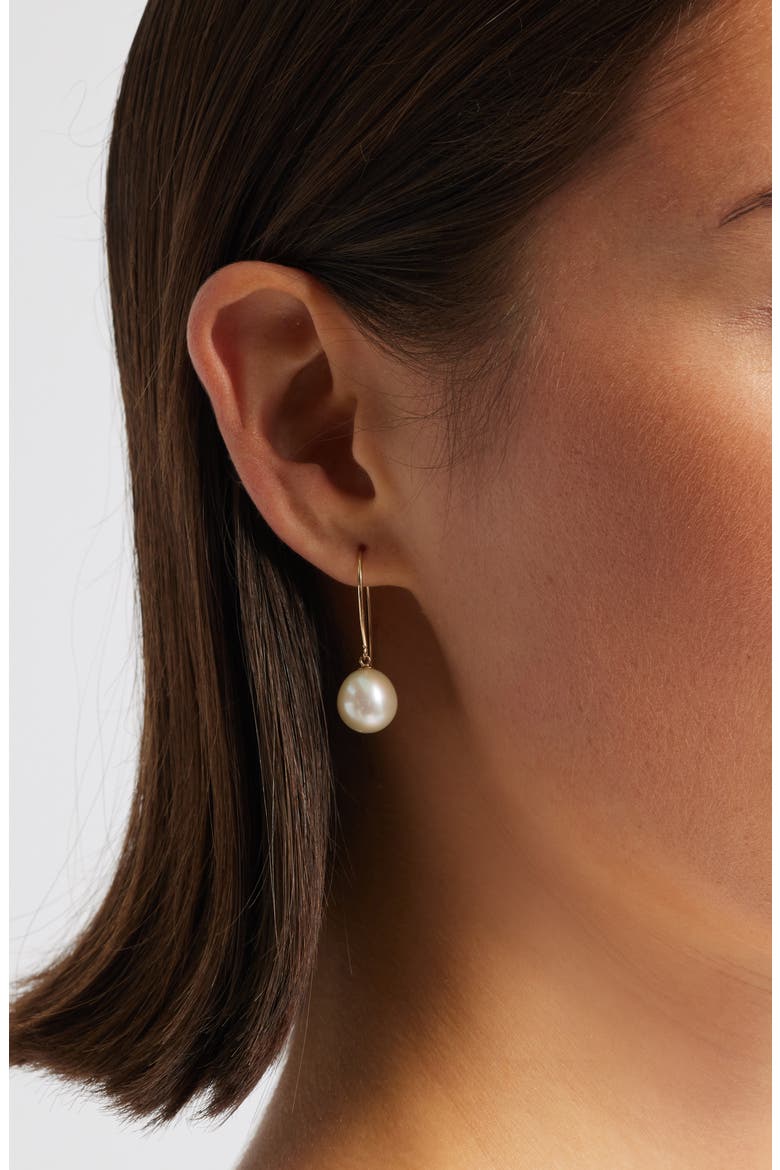 Freshwater Pearl Drop Earrings, Alternate, color, WHITE- 14K YELLOW GOLD
