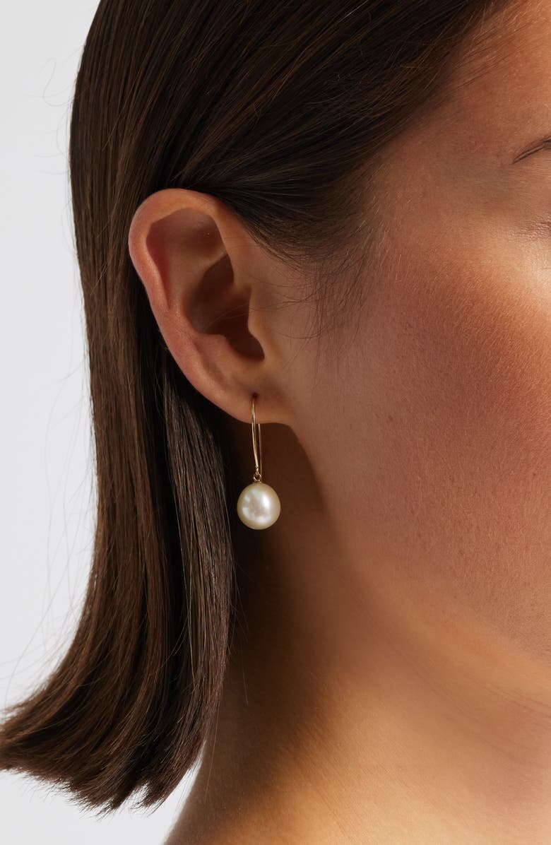 Nordstrom Freshwater Pearl Drop Earrings, Alternate, color, White- 14K Yellow Gold
