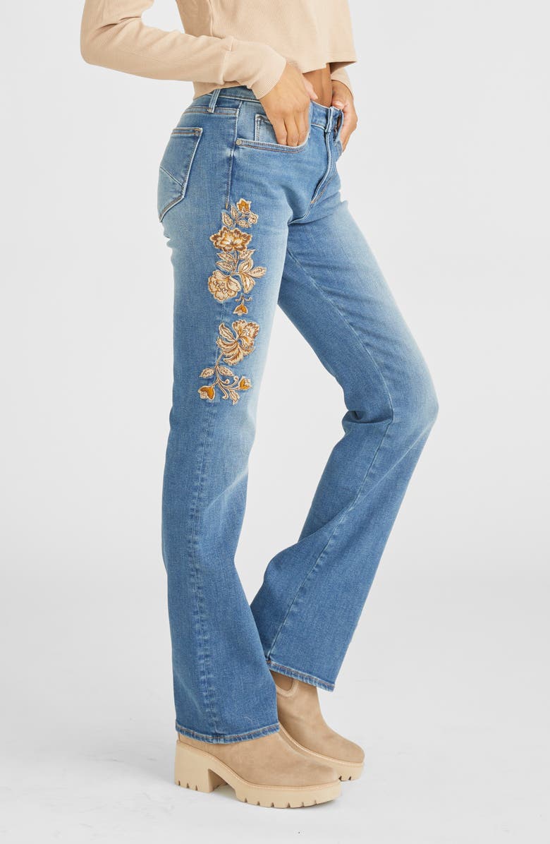 Driftwood Kelly Floral Embroidered Bootcut Jeans, Alternate, color, 