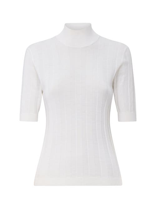 Callas Milano Jordyn Short Sleeve Mockneck Sweater In White