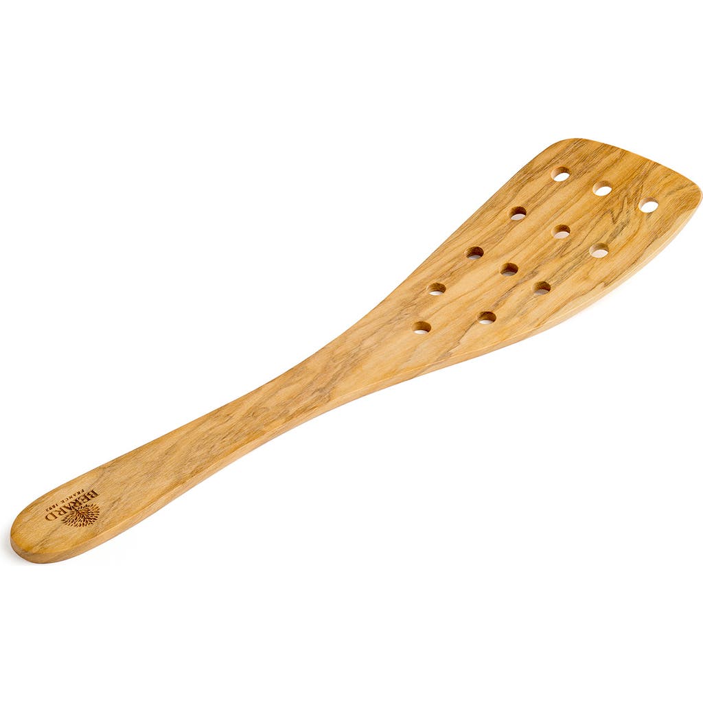 Berard Handcrafted Olive Wood 12 Inch Curved Slotted Spatula in Brown  product