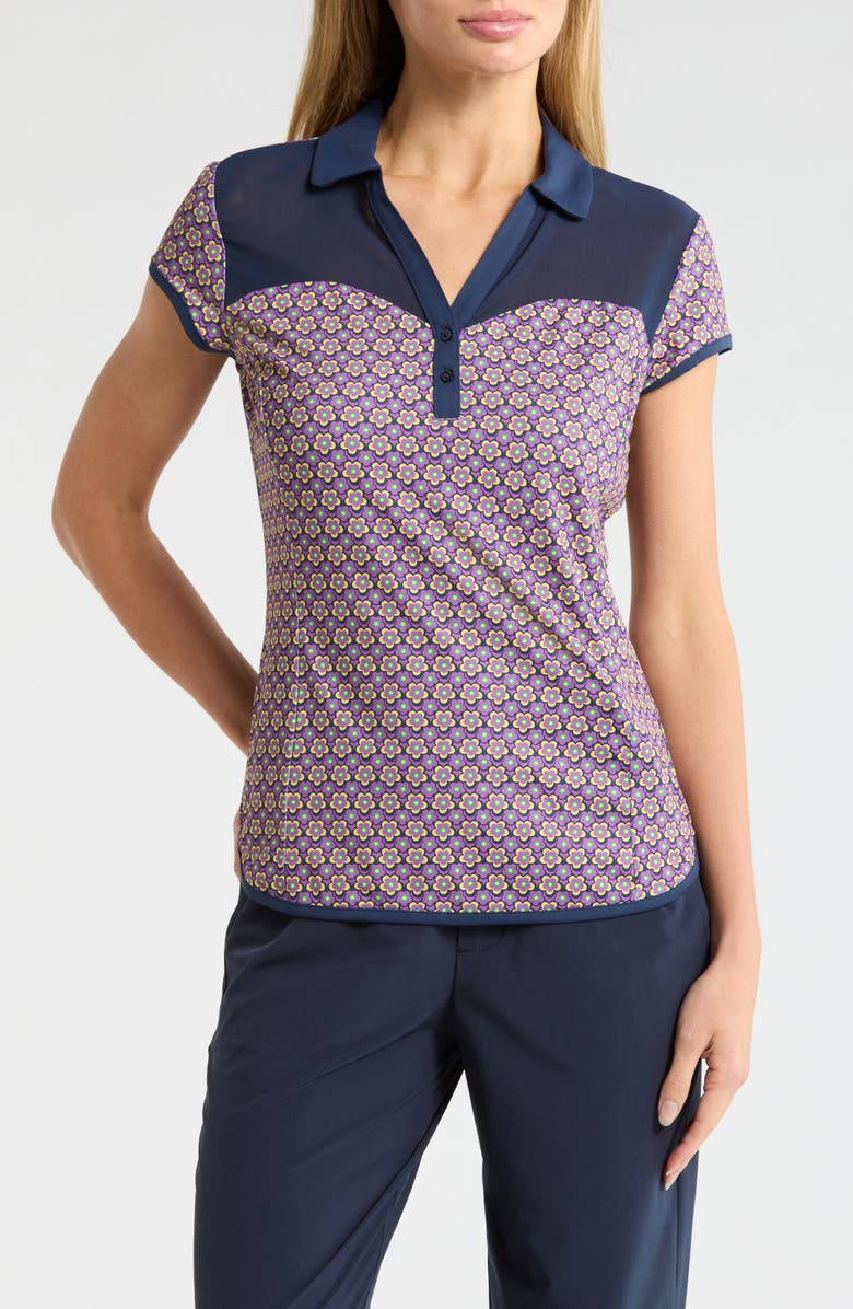 ORIGINAL PENGUIN GOLF Cap Sleeve Sweetheart Golf Knit Polo, Main, color, 