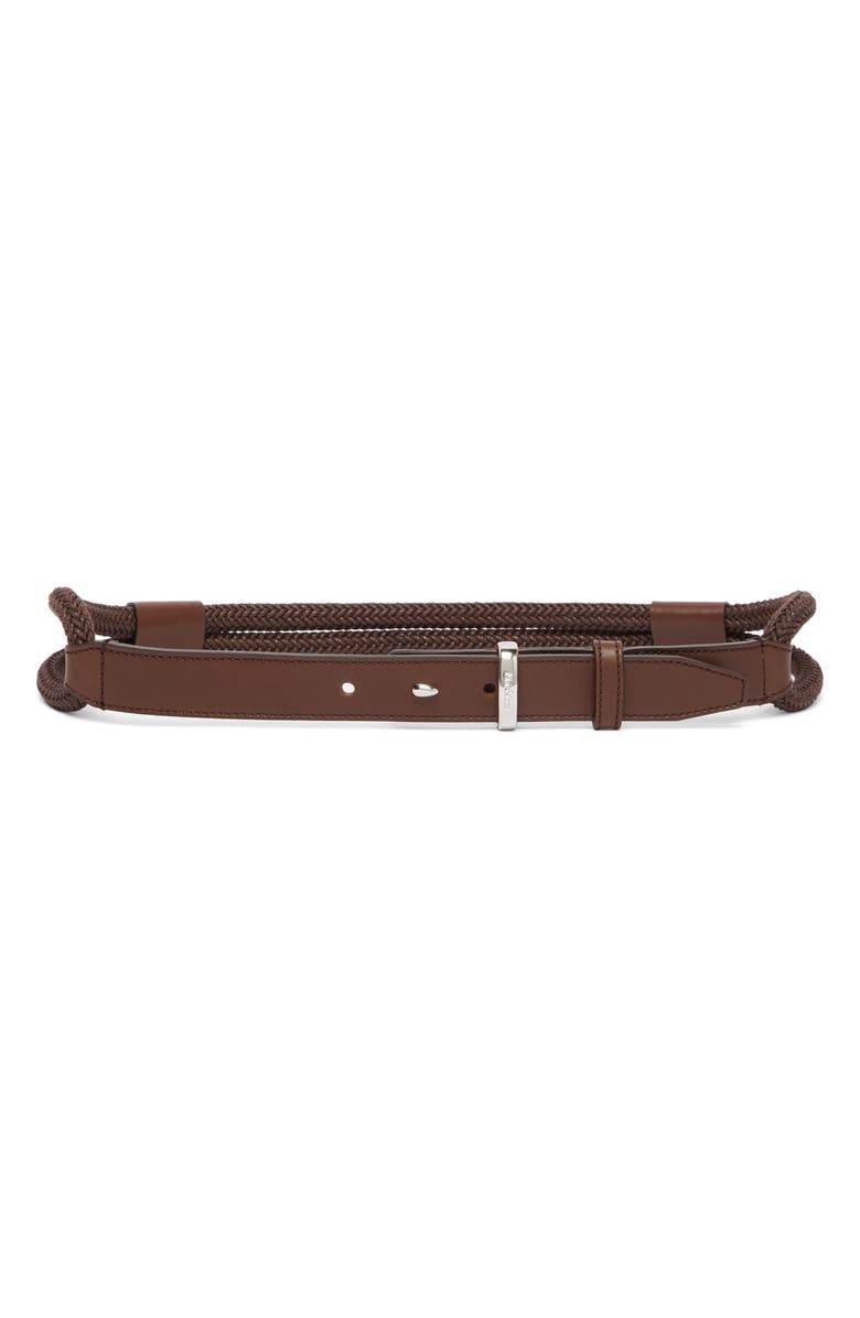 Max Mara Rope Loop Leather Belt, Main, color, 