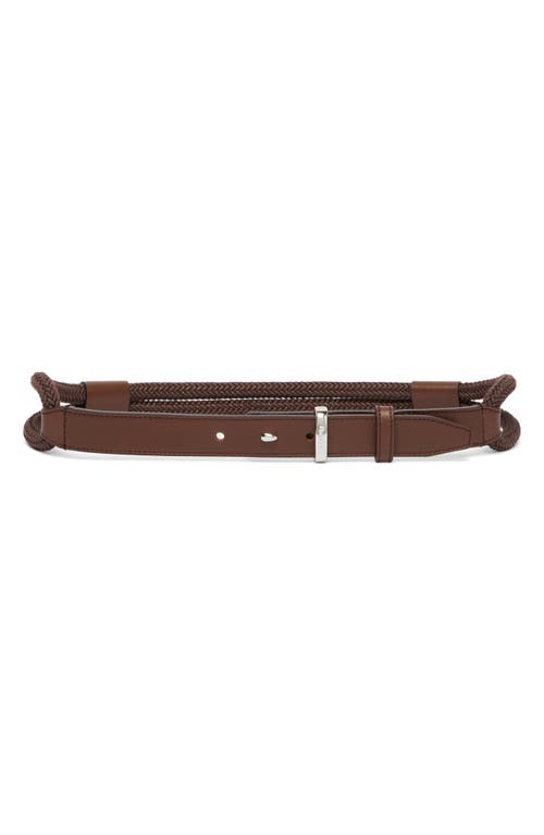 Shop Max Mara Rope Loop Leather Belt In Brown