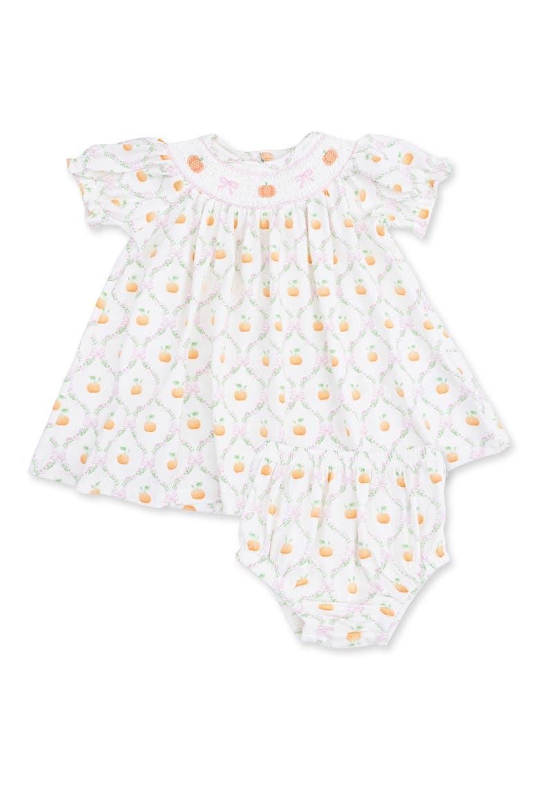 Pretty Pumpkin Trellis Dress & Bloomers Set, Main, color, IVORY