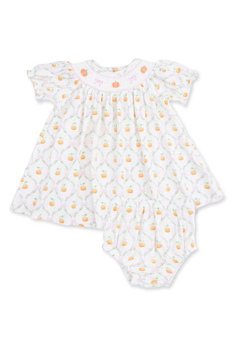 Pretty Pumpkin Trellis Dress & Bloomers Set