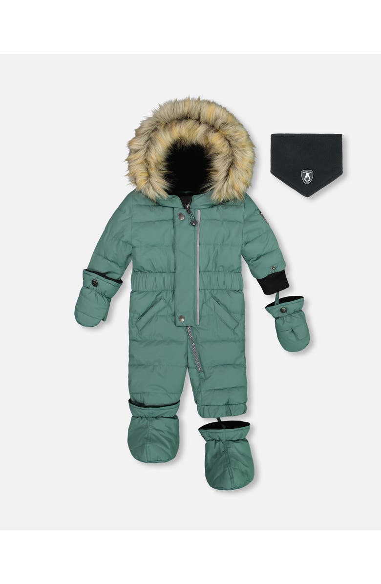Deux par Deux Baby Unisex One Piece Baby Snowsuit Silver Pine, Main, color, 