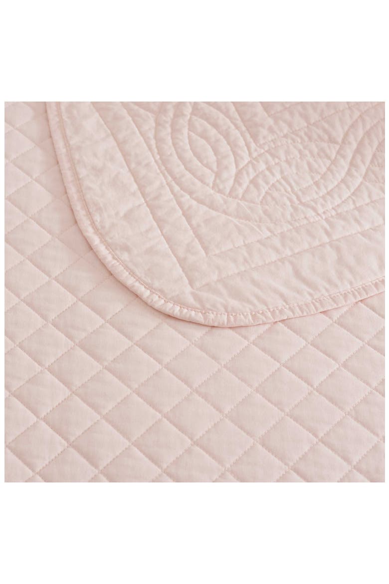 Vintage Scallop Cotton Percale Quilt, Alternate, color, SOFT PINK