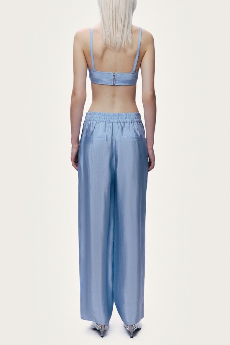 Wide Leg Pleat Front Trousers, Alternate, color, Blue