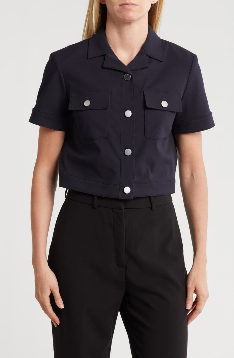 Theory Short Sleeve Crop Shirt Jacket, Main, color, 