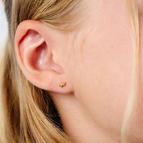 Pip Pop Mini Bow Stud Earrings In Gold