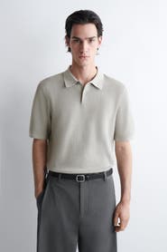 COS Waffle-Knit Cotton Polo Shirt