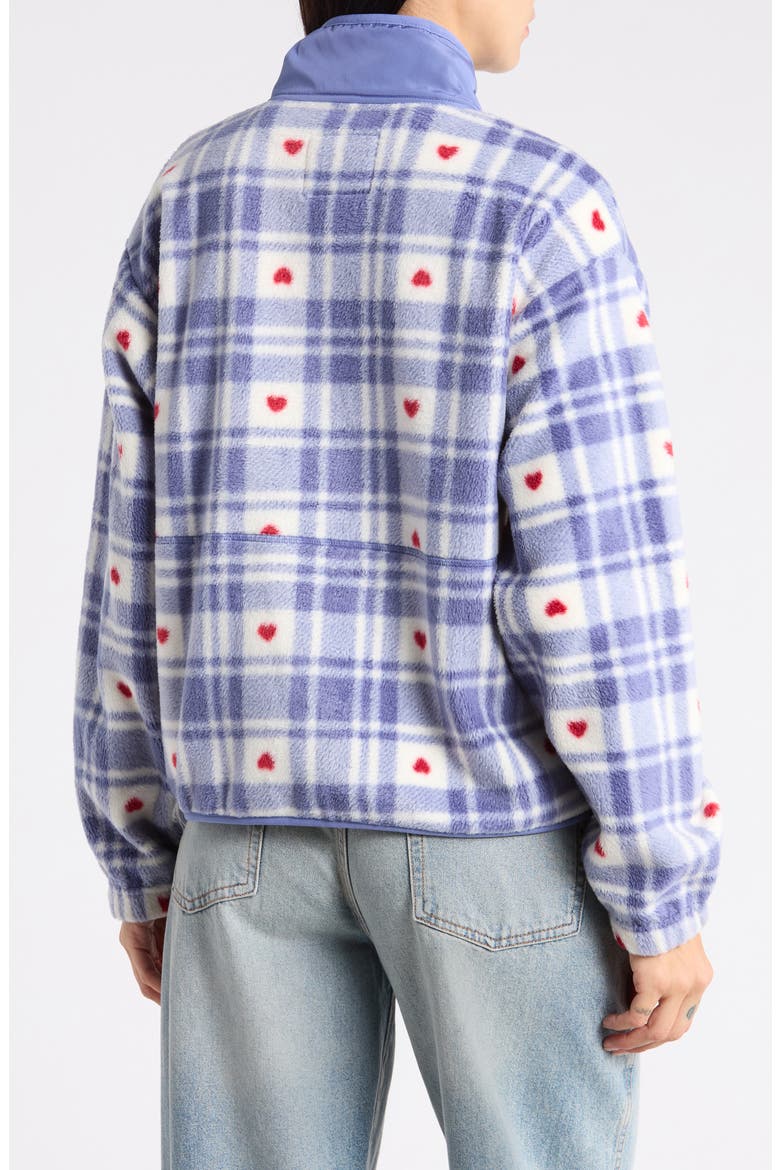 Plaid Fleece Pullover, Alternate, color, IVORY BLUE MULTI