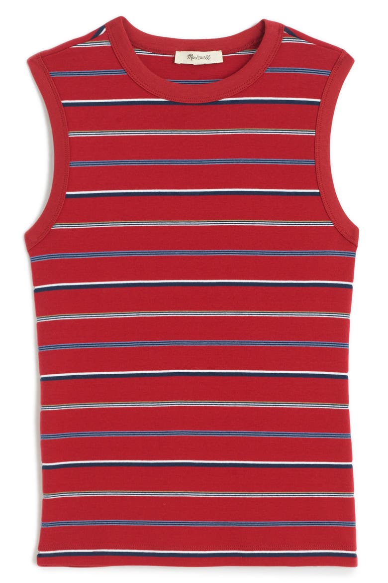 The '90s Compact Cotton Shell Tank, Alternate, color, BARN RED