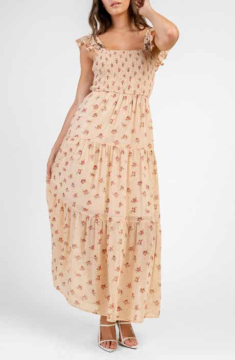 Smocked Tiered Floral Maxi Dress