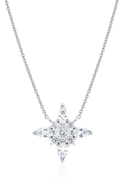 Brilliant & Marquise Cubic Zirconia Star Pendant Necklace
