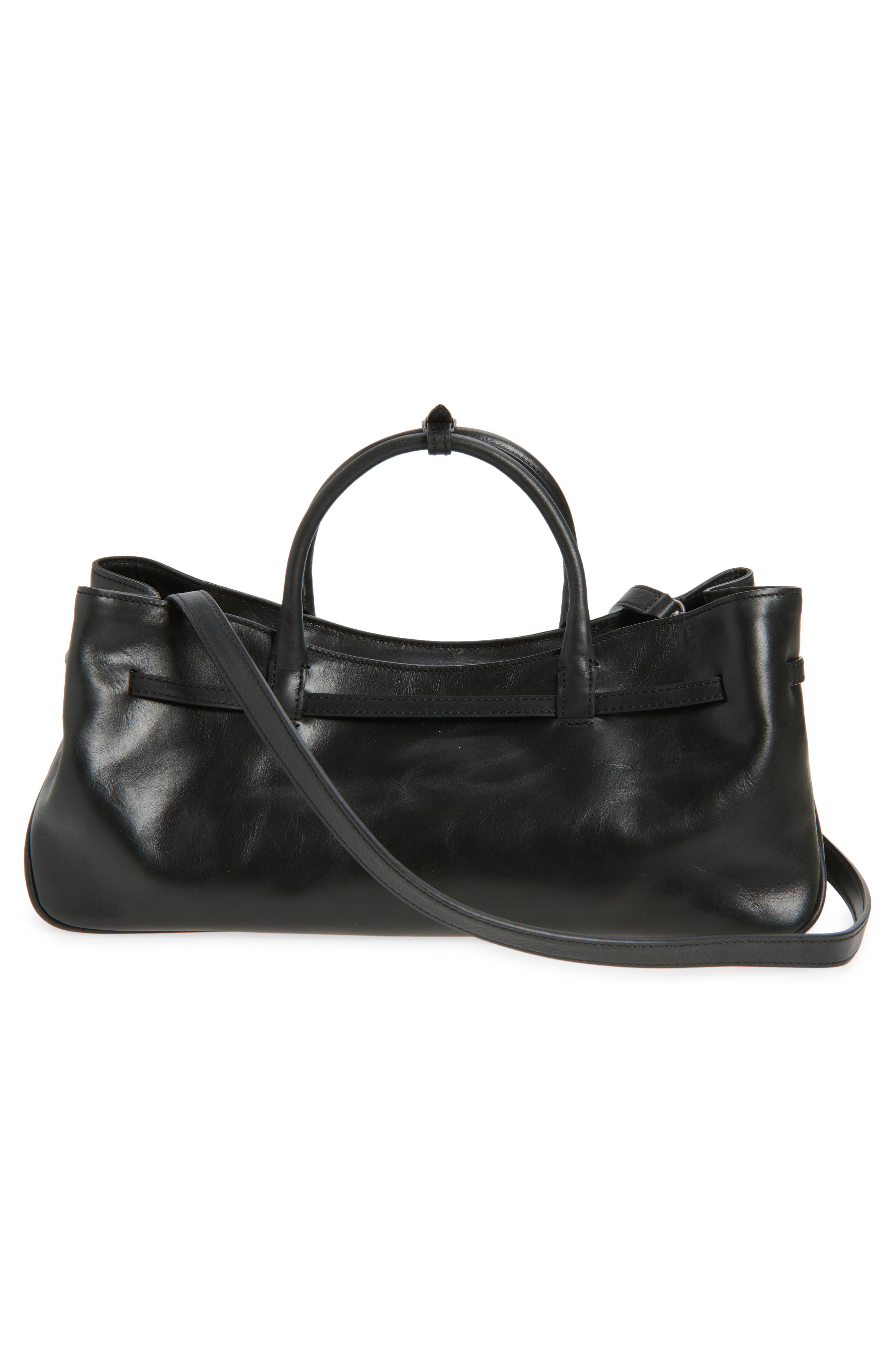 MARGESHERWOOD Grandma Buckle Suede Shoulder Bag, Alternate, color, Black Pull-Up