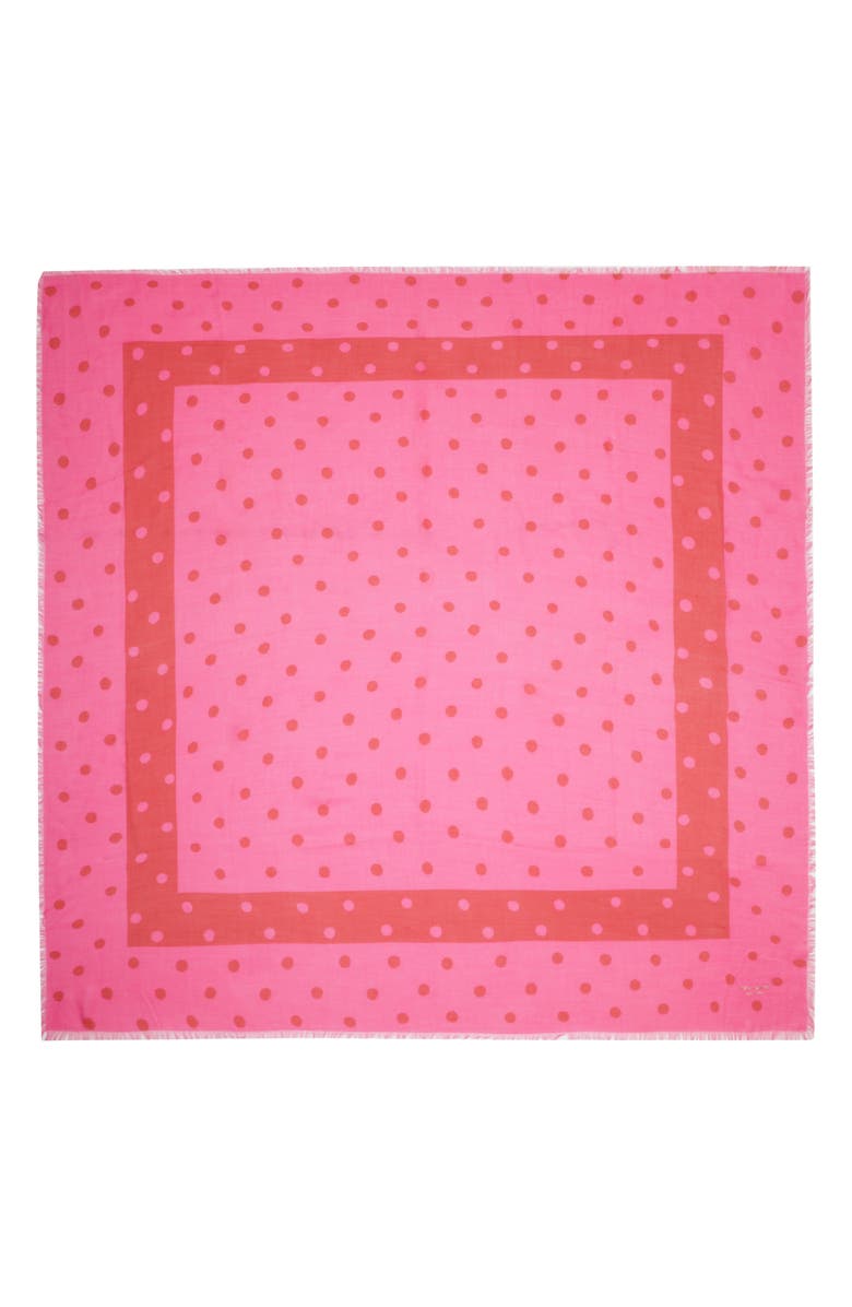 Kate Spade New York painterly dot fringe scarf, Alternate, color, Pink Cloud