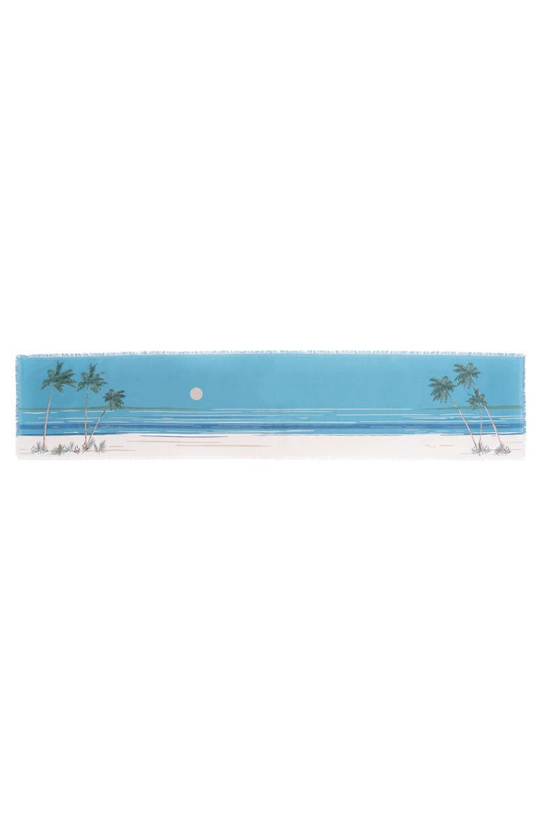 Retro Palms Indoor Table Runner 14" x 72", Main, color, Green