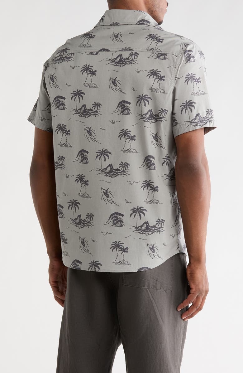 Union Yolo Medallion Print Short Sleeve Relaxed Fit Shirt, Alternate, color, Grey Cloud