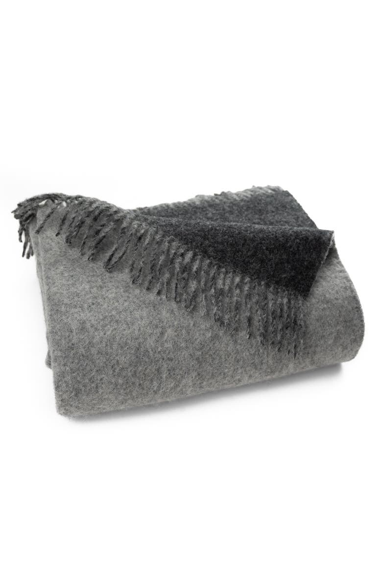 Prince of Scots Highland Tweeds Reversible Double Cloth Throw, Main, color, Silver/Grey