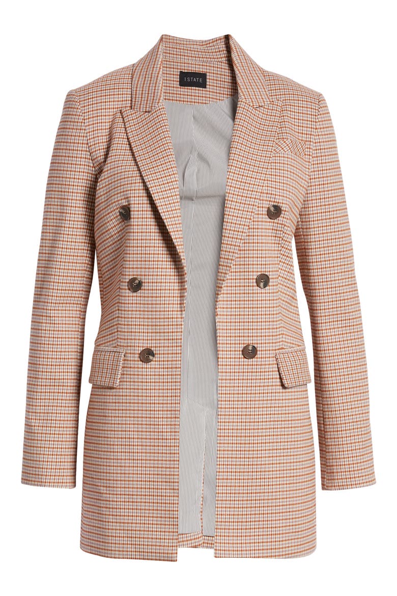 Long Double Breasted Blazer, Alternate, color, ORANGE GINGER
