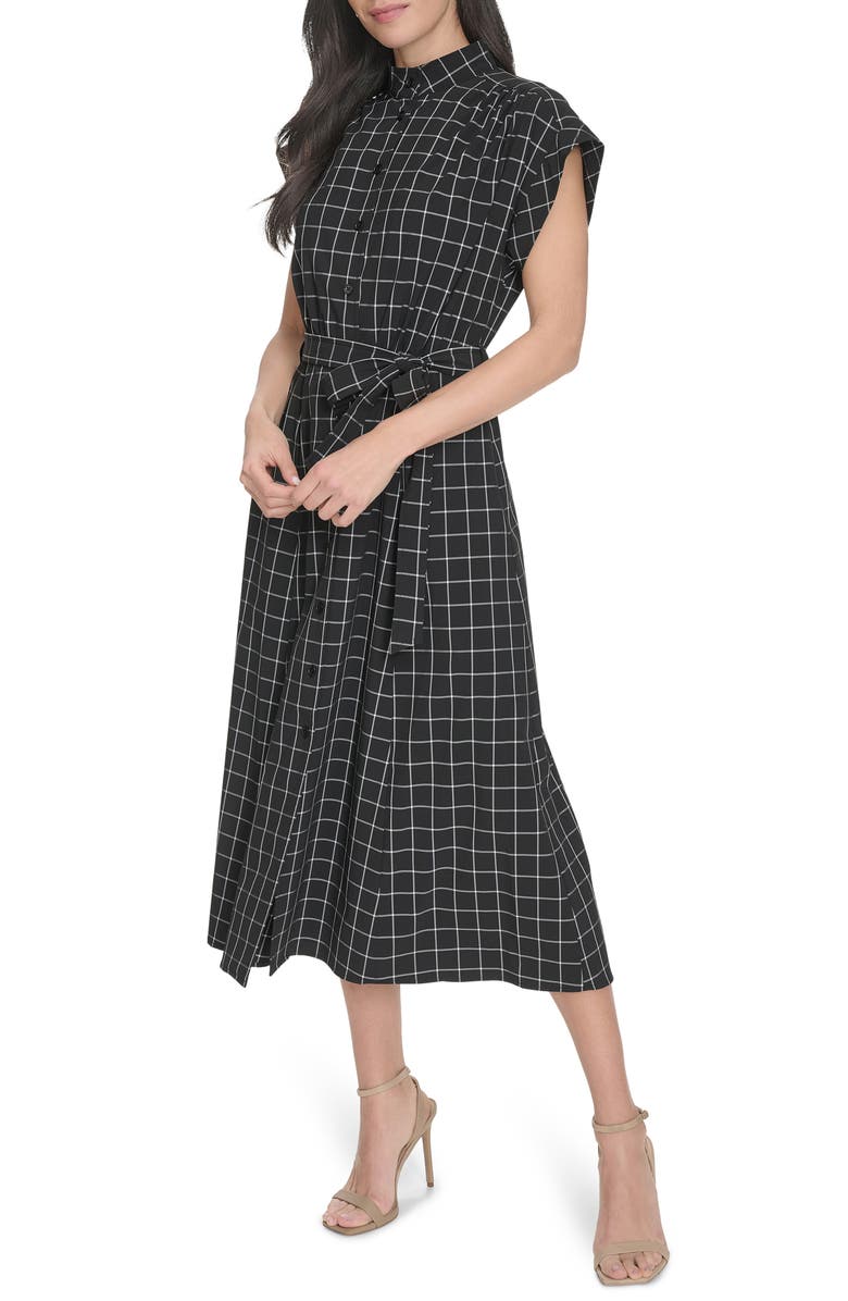 Calvin Klein Big Check Shirtdress, Alternate, color, 
