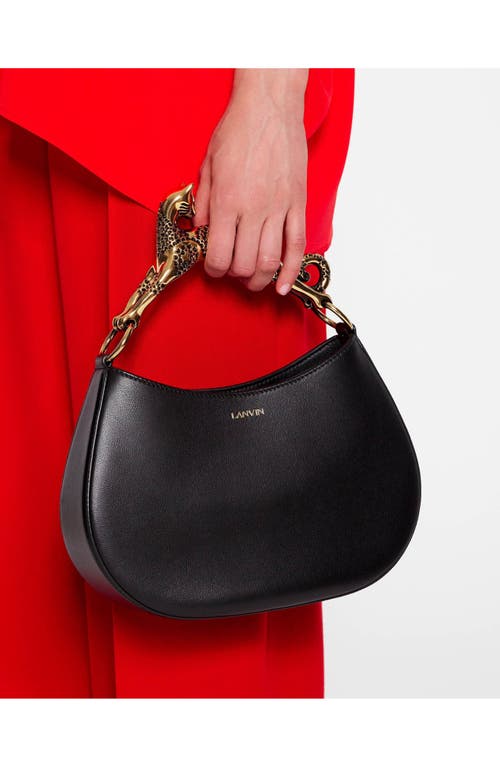 Lanvin Hobo Cat Leather Bag In Black