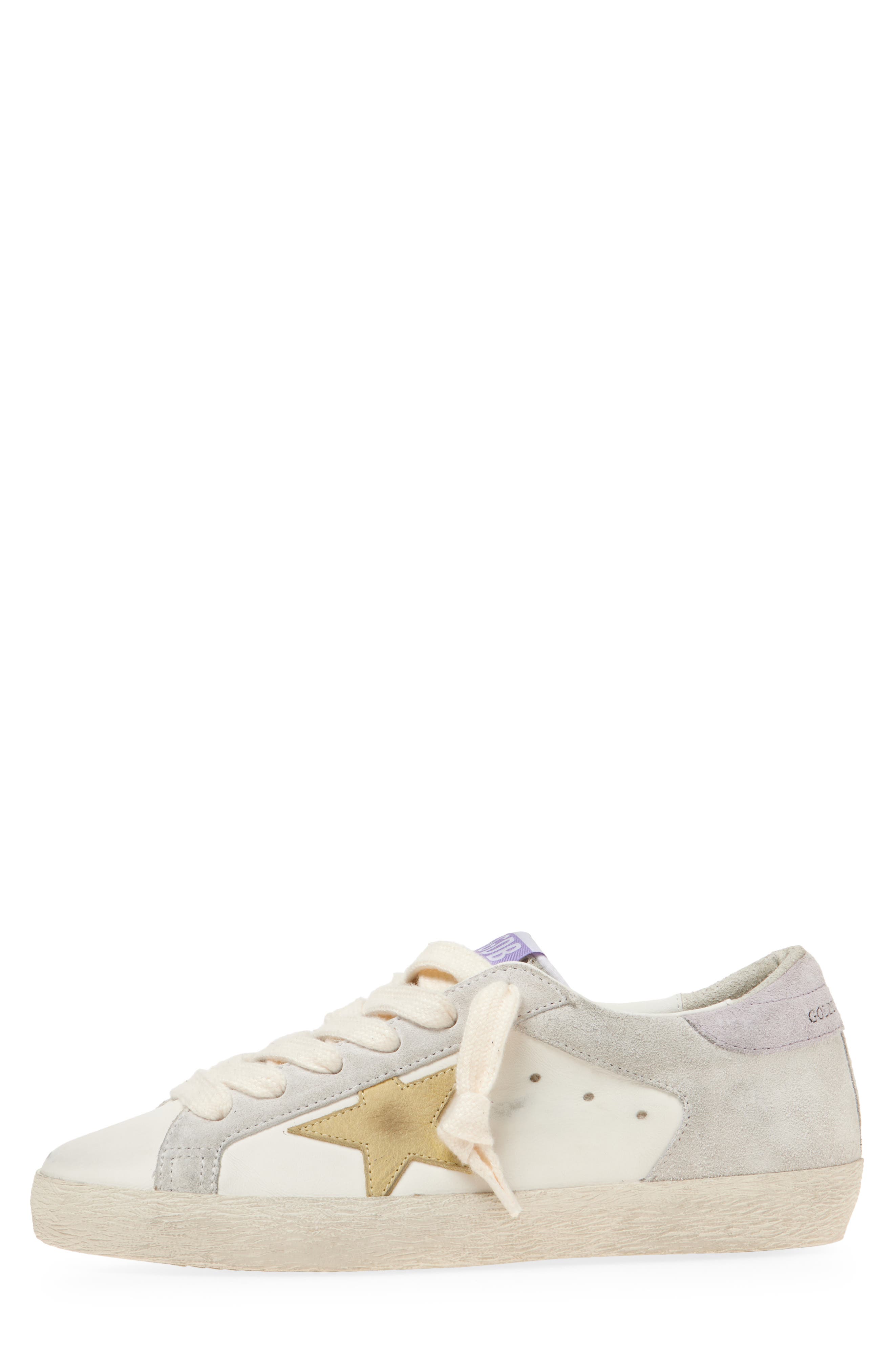 Golden Goose Super-Star Low Top Sneaker, Alternate, color, White/ Ice/ Yellow/ Liliac