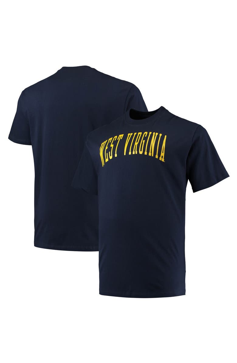 Champion Men's Champion Navy West Virginia Mountaineers Big & Tall Arch Team Logo T-Shirt, Alternate, color,