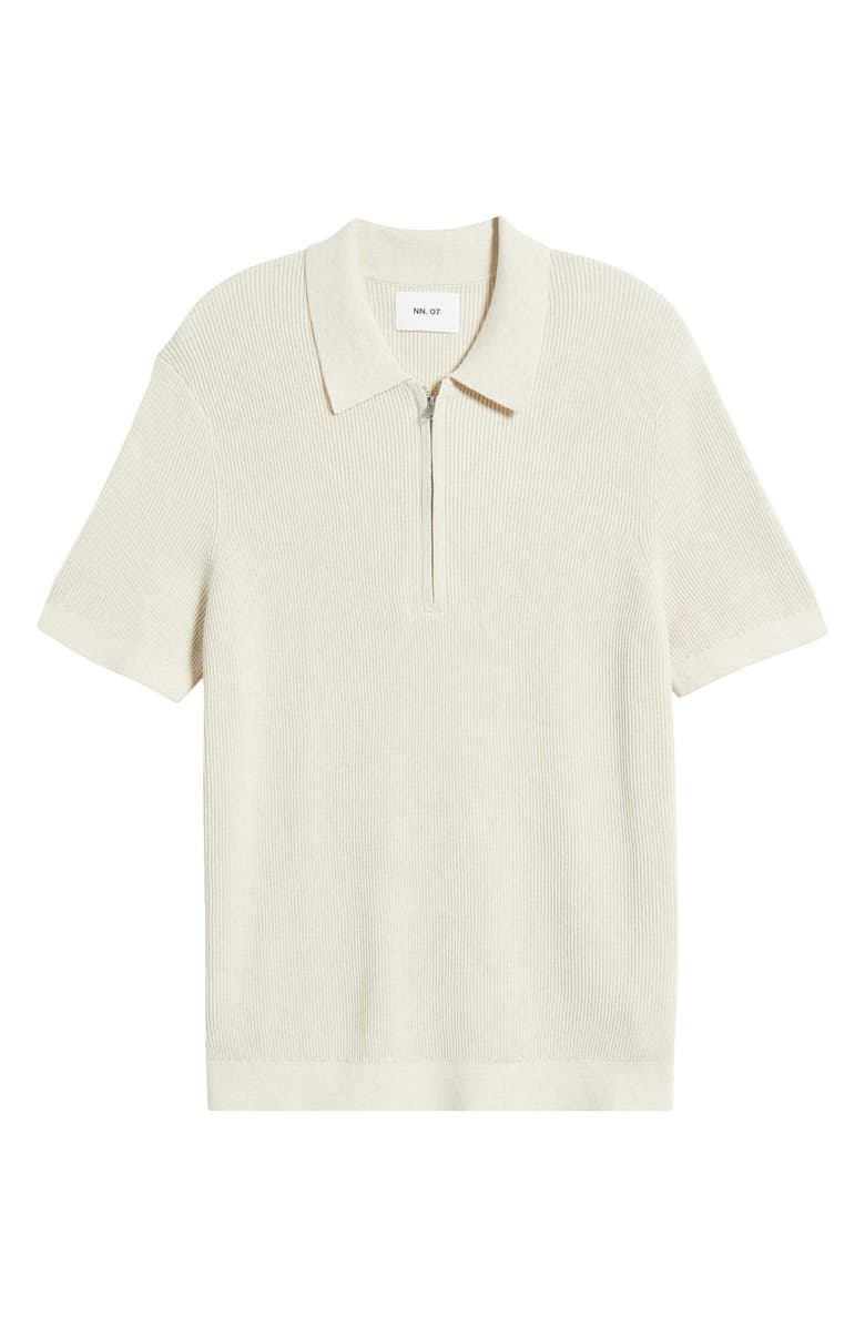 NN07 Hansie 6600 Organic Cotton Quarter Zip Sweater Polo, Alternate, color, Ivory