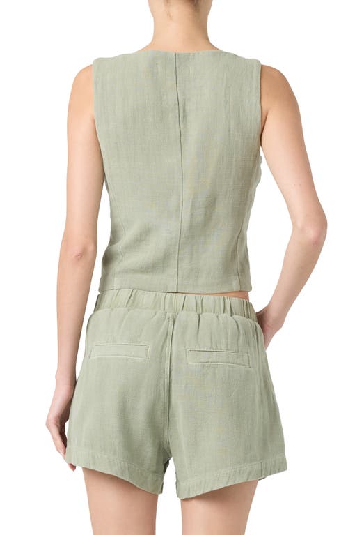 Blanknyc Button Front Vest In Desert Sage