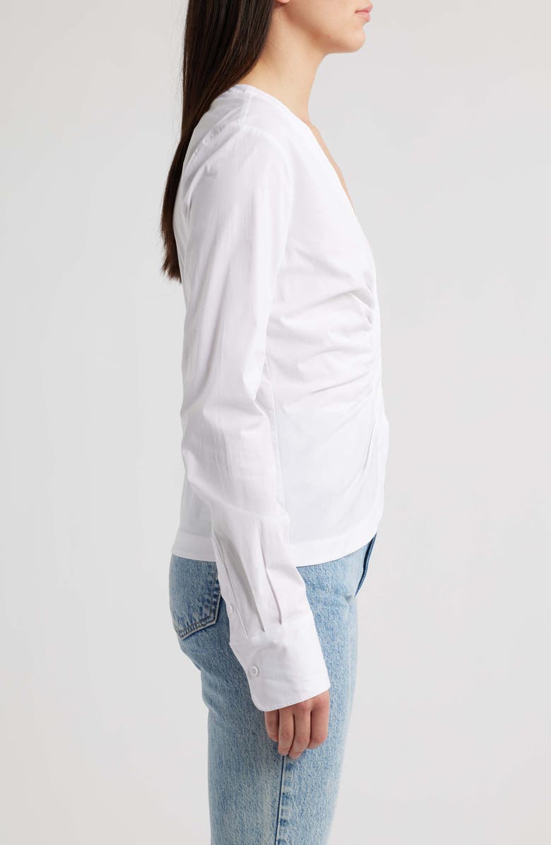 Good American Ruched Poplin Shirt, Alternate, color, 