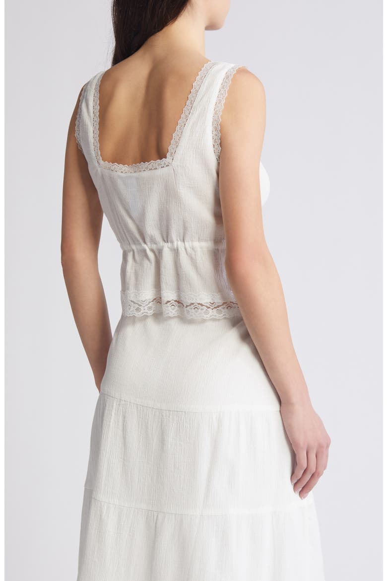 Emily Lace Tie Waist Crop Tank, Alternate, color, SNOW WHITE