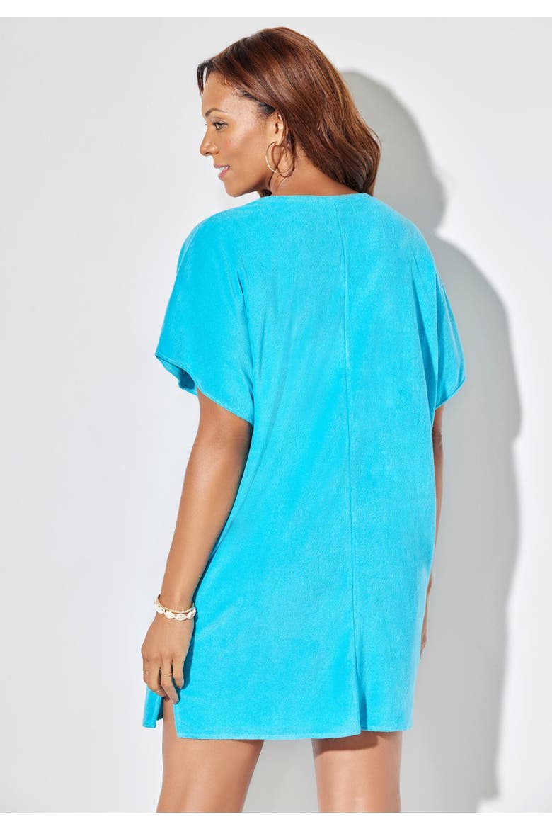 French Terry Lightweight Cover Up Tunic, Alternate, color, Black