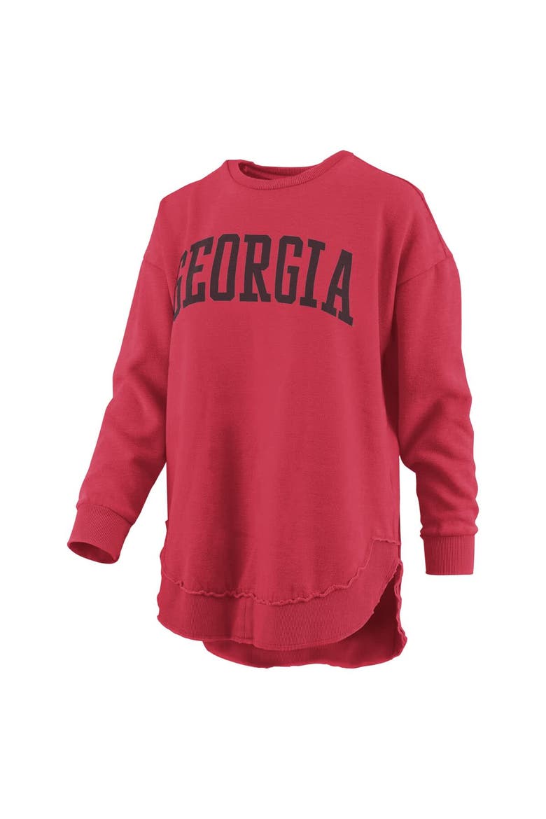 Women's Pressbox  Red Georgia Bulldogs Melange Poncho Vintage Fleece Long Sleeve Pullover Sweatshirt, Alternate, color, Red