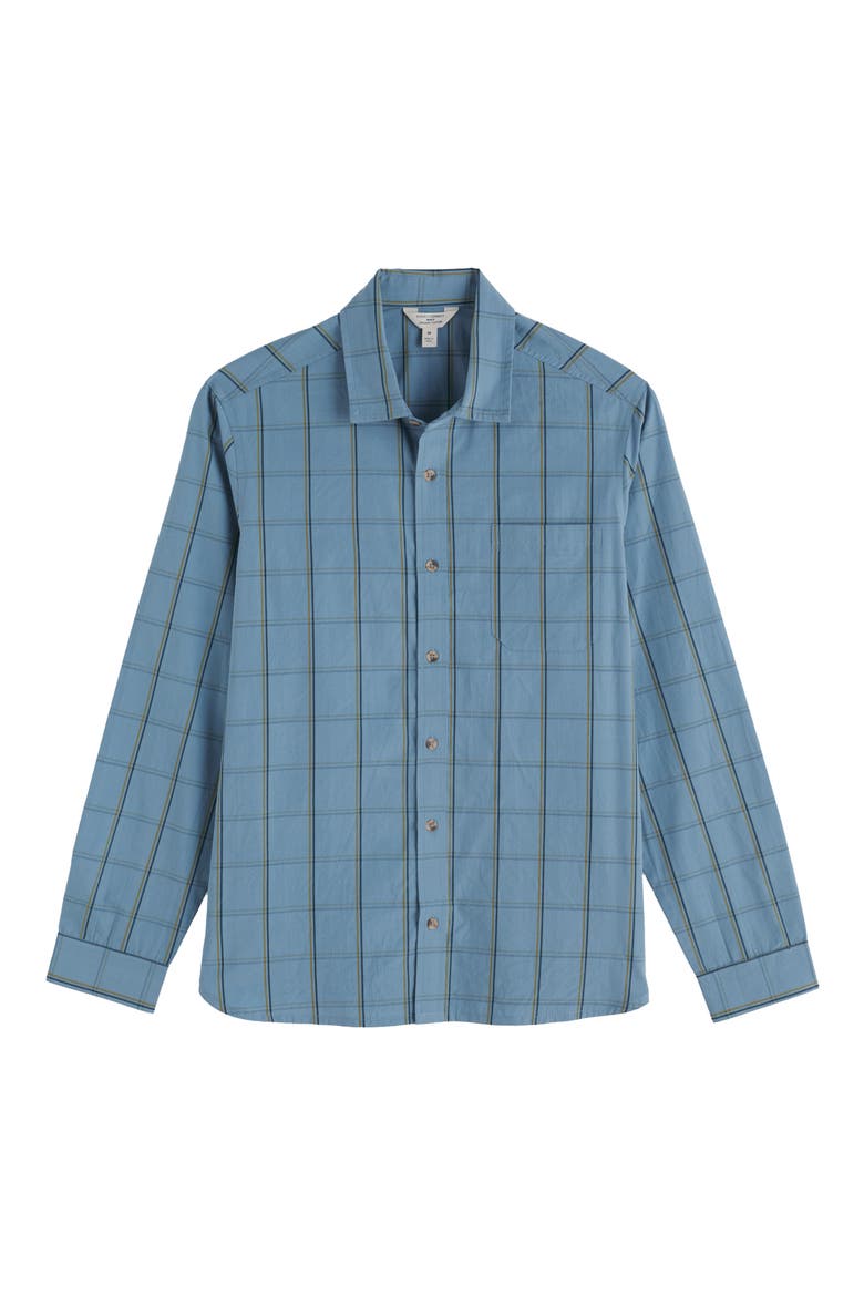 Banyan Windowpane Check Organic Cotton Button-Up Shirt, Alternate, color, SCRIMSHAW TIDE