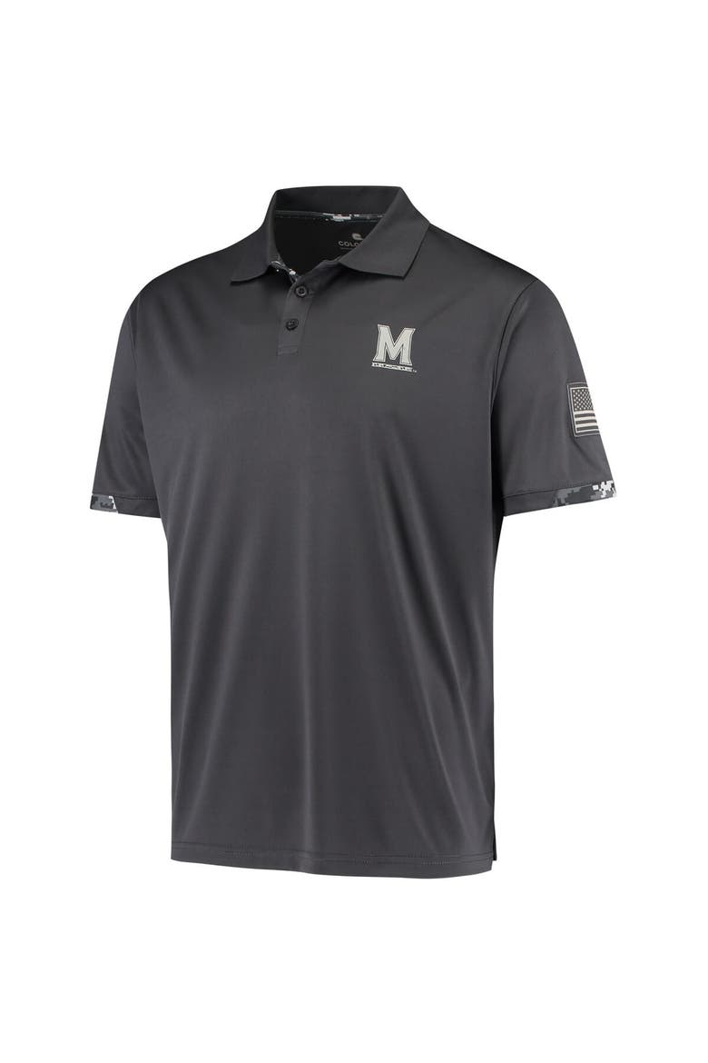 Men's Colosseum Charcoal Maryland Terrapins OHT Military Appreciation Digital Camo Polo, Alternate, color, Charcoal