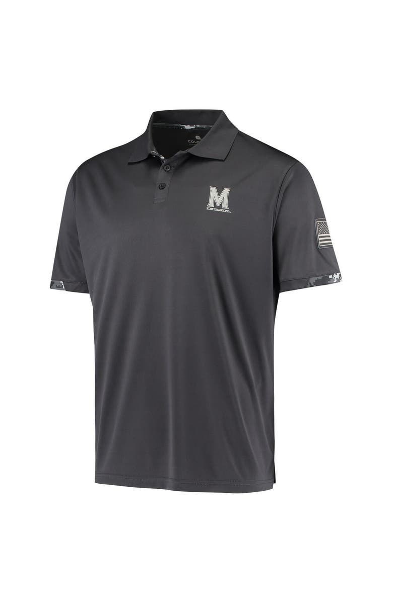 COLOSSEUM Men's Colosseum Charcoal Maryland Terrapins OHT Military Appreciation Digital Camo Polo, Alternate, color,