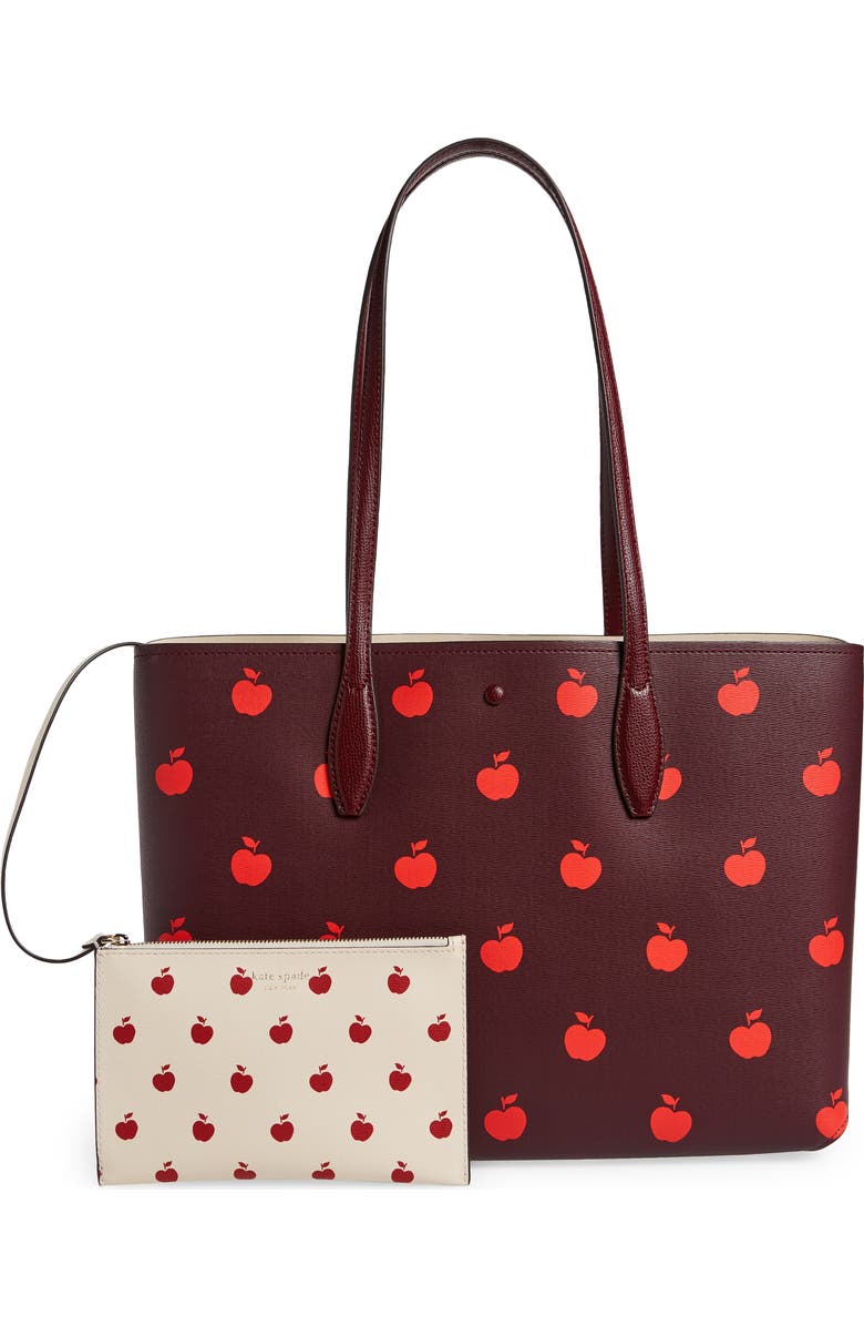 Kate Spade New York all day apple print tote bag, Alternate, color,