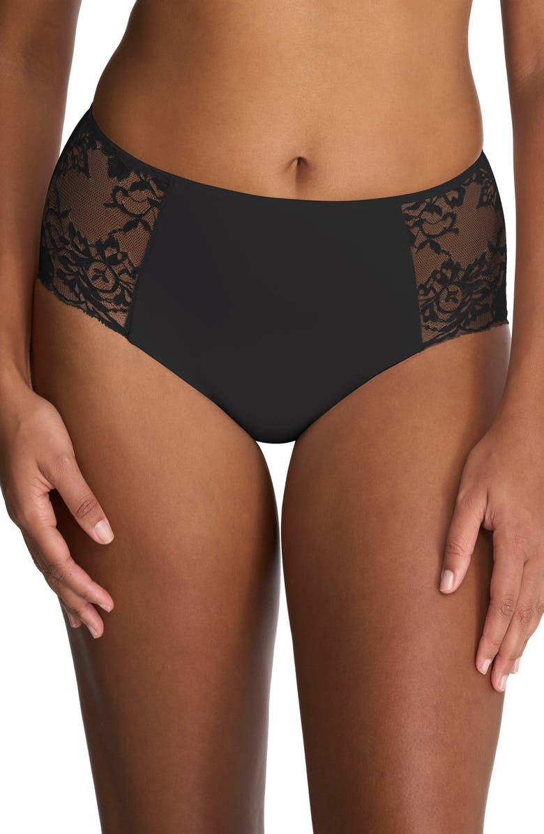 Natori Statement Lace Full Brief, Main, color, Black