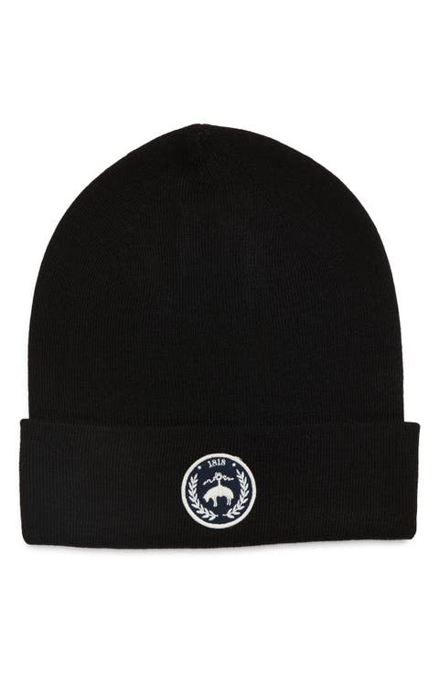 Wool Blend Patch Cuffed Beanie